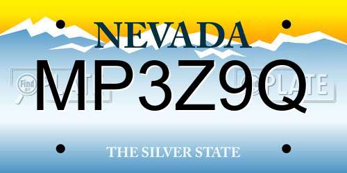 MP3Z9Q Nevada License Plate