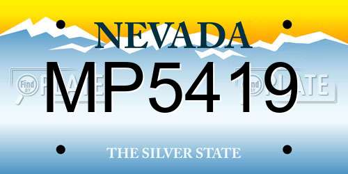 MP5419 Nevada License Plate