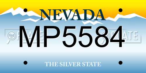 MP5584 Nevada License Plate