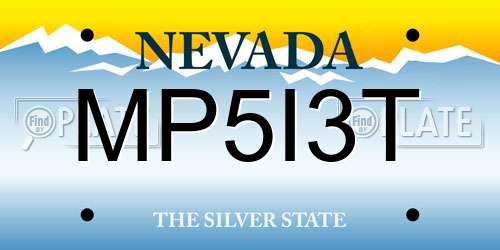 MP5I3T Nevada License Plate