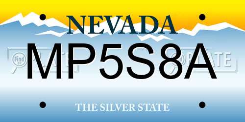 MP5S8A Nevada License Plate