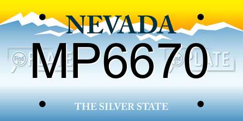 MP6670 Nevada License Plate