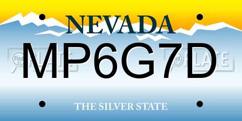 MP6G7D Nevada License Plate
