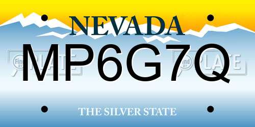 MP6G7Q Nevada License Plate