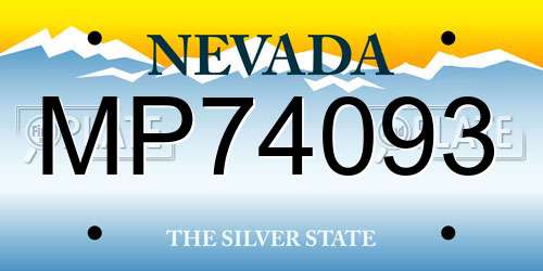MP74093 Nevada License Plate