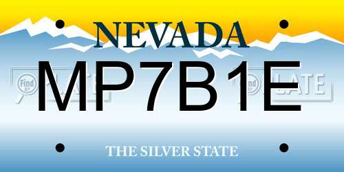 MP7B1E Nevada License Plate