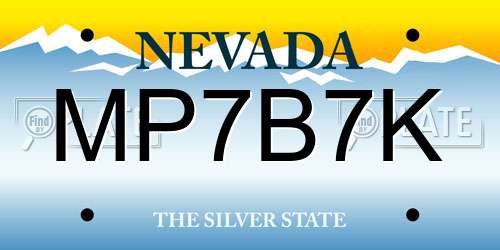 MP7B7K Nevada License Plate