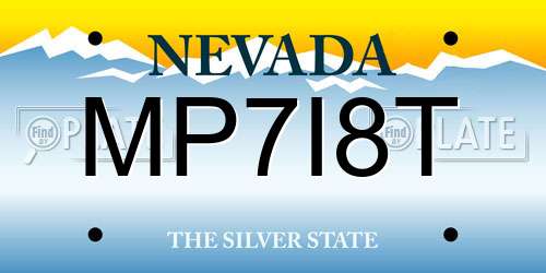 MP7I8T Nevada License Plate