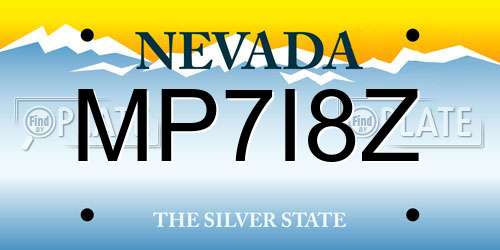 MP7I8Z Nevada License Plate