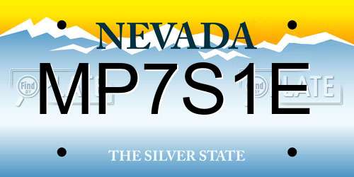 MP7S1E Nevada License Plate