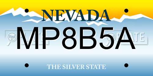MP8B5A Nevada License Plate