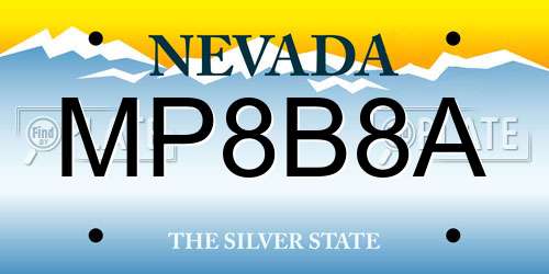 MP8B8A Nevada License Plate