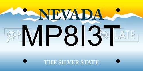MP8I3T Nevada License Plate