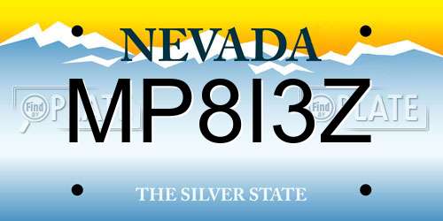 MP8I3Z Nevada License Plate