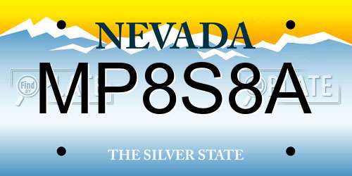 MP8S8A Nevada License Plate