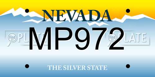 MP972 Nevada License Plate
