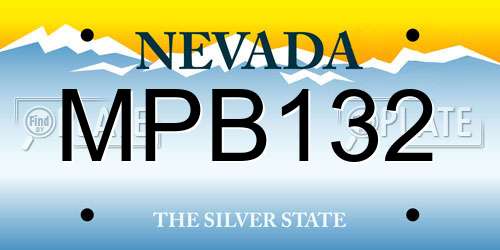 MPB132 Nevada License Plate