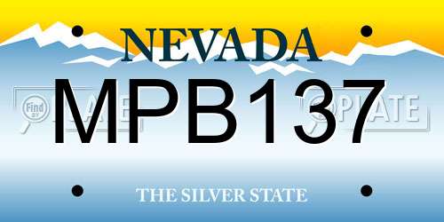 MPB137 Nevada License Plate