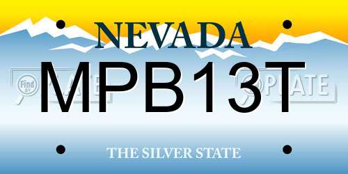 MPB13T Nevada License Plate