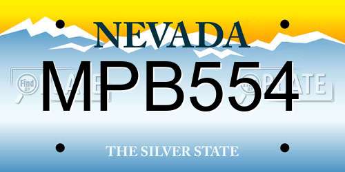 MPB554 Nevada License Plate