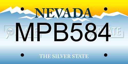 MPB584 Nevada License Plate