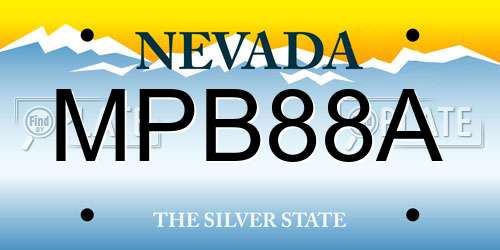 MPB88A Nevada License Plate