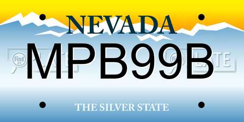 MPB99B Nevada License Plate