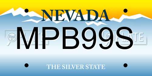 MPB99S Nevada License Plate