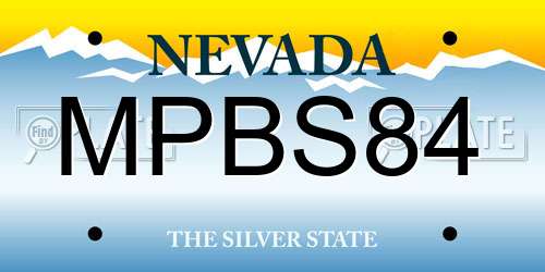 MPBS84 Nevada License Plate