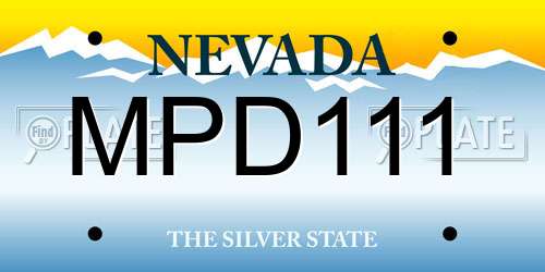 MPD111 Nevada License Plate