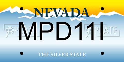 MPD11I Nevada License Plate