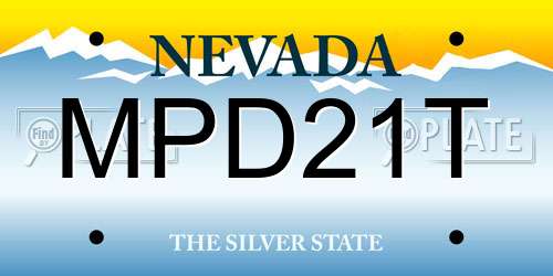 MPD21T Nevada License Plate