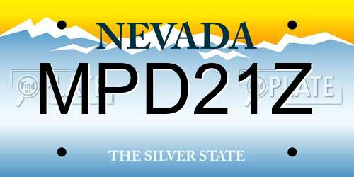MPD21Z Nevada License Plate