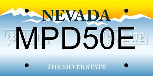 MPD50E Nevada License Plate