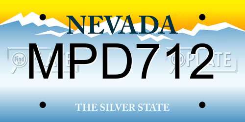 MPD712 Nevada License Plate