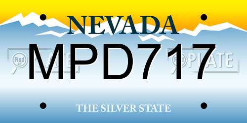 MPD717 Nevada License Plate
