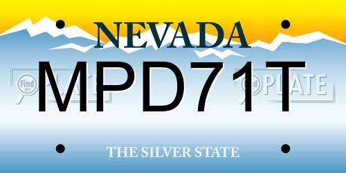 MPD71T Nevada License Plate