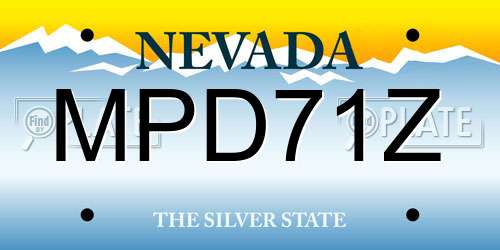 MPD71Z Nevada License Plate