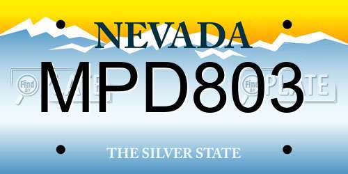 MPD803 Nevada License Plate