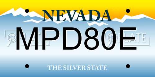 MPD80E Nevada License Plate