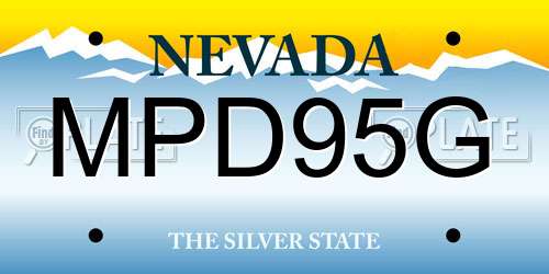 MPD95G Nevada License Plate
