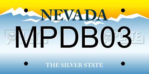MPDB03 Nevada License Plate