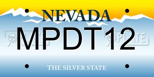 MPDT12 Nevada License Plate