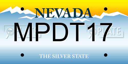 MPDT17 Nevada License Plate