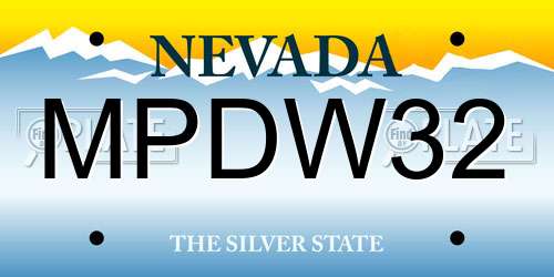 MPDW32 Nevada License Plate