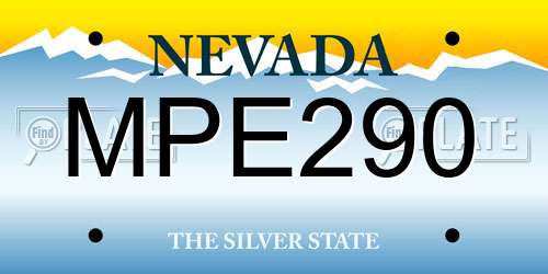 MPE290 Nevada License Plate