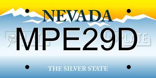 MPE29D Nevada License Plate