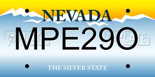 MPE29O Nevada License Plate