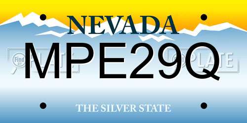 MPE29Q Nevada License Plate