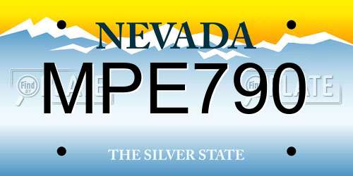 MPE790 Nevada License Plate
